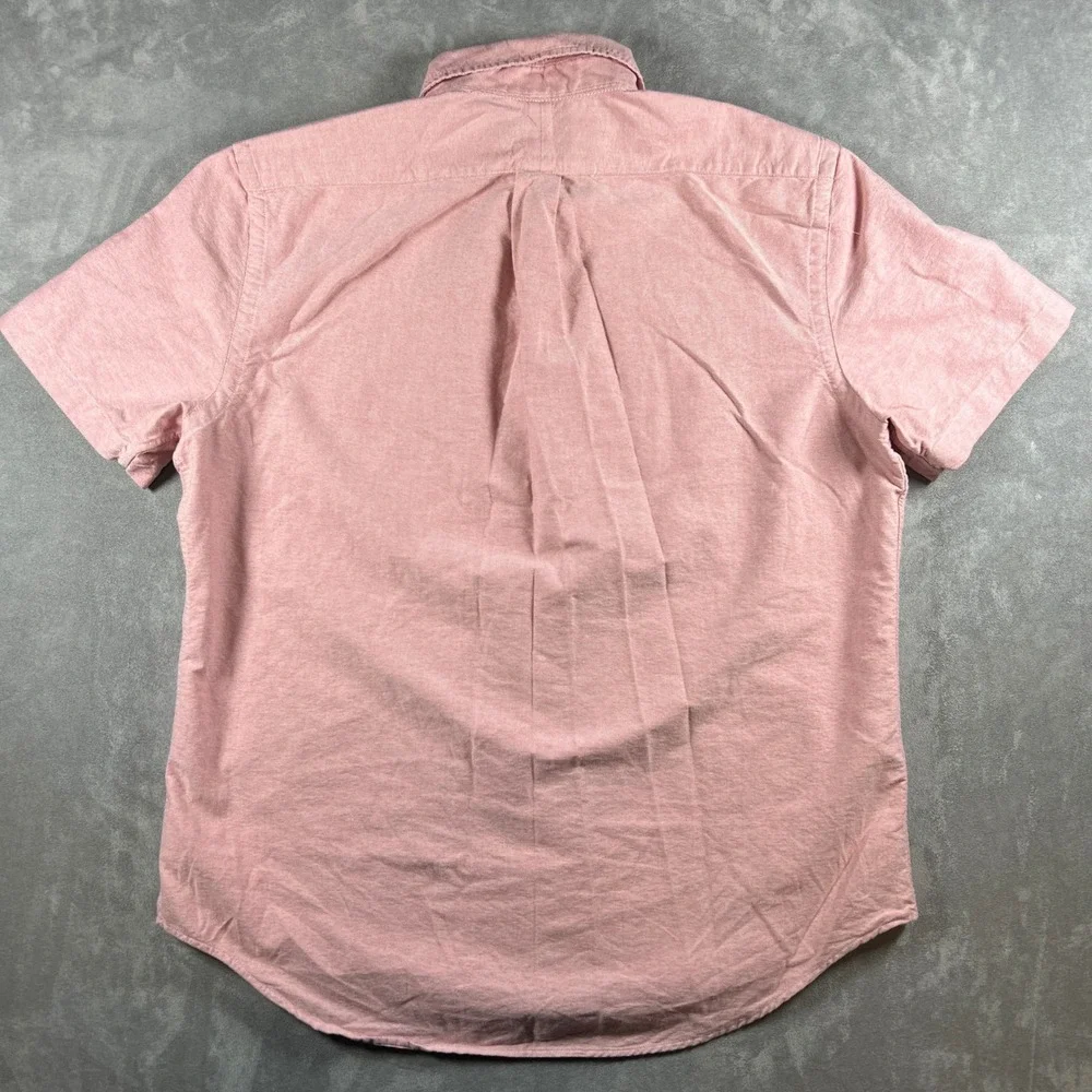 Polo Ralph Lauren Mens Large Pink Short Sleeve Oxford Button Down Shirt Classic